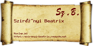 Szirányi Beatrix névjegykártya