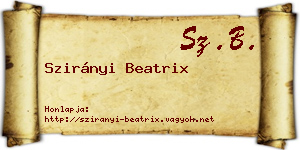 Szirányi Beatrix névjegykártya