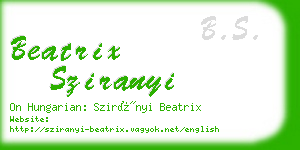 beatrix sziranyi business card